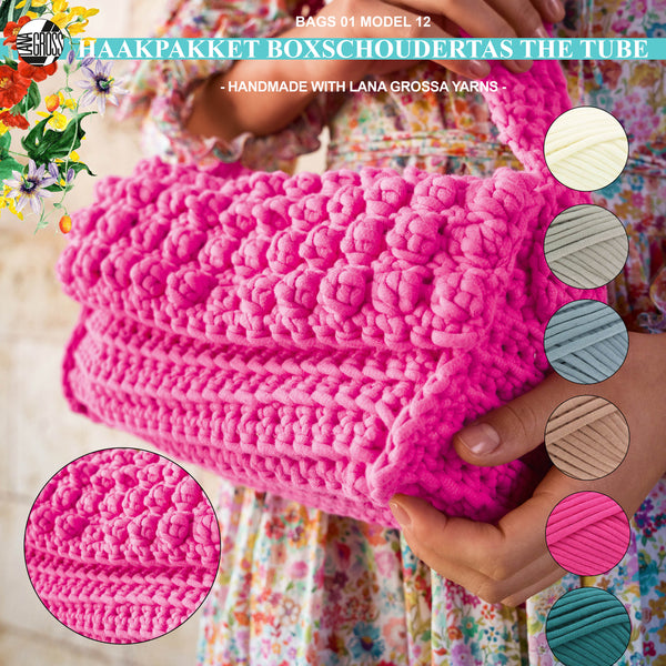 Haakpakket boxschoudertas met The Tube garen model 12 van Lana Grossa Bags 01