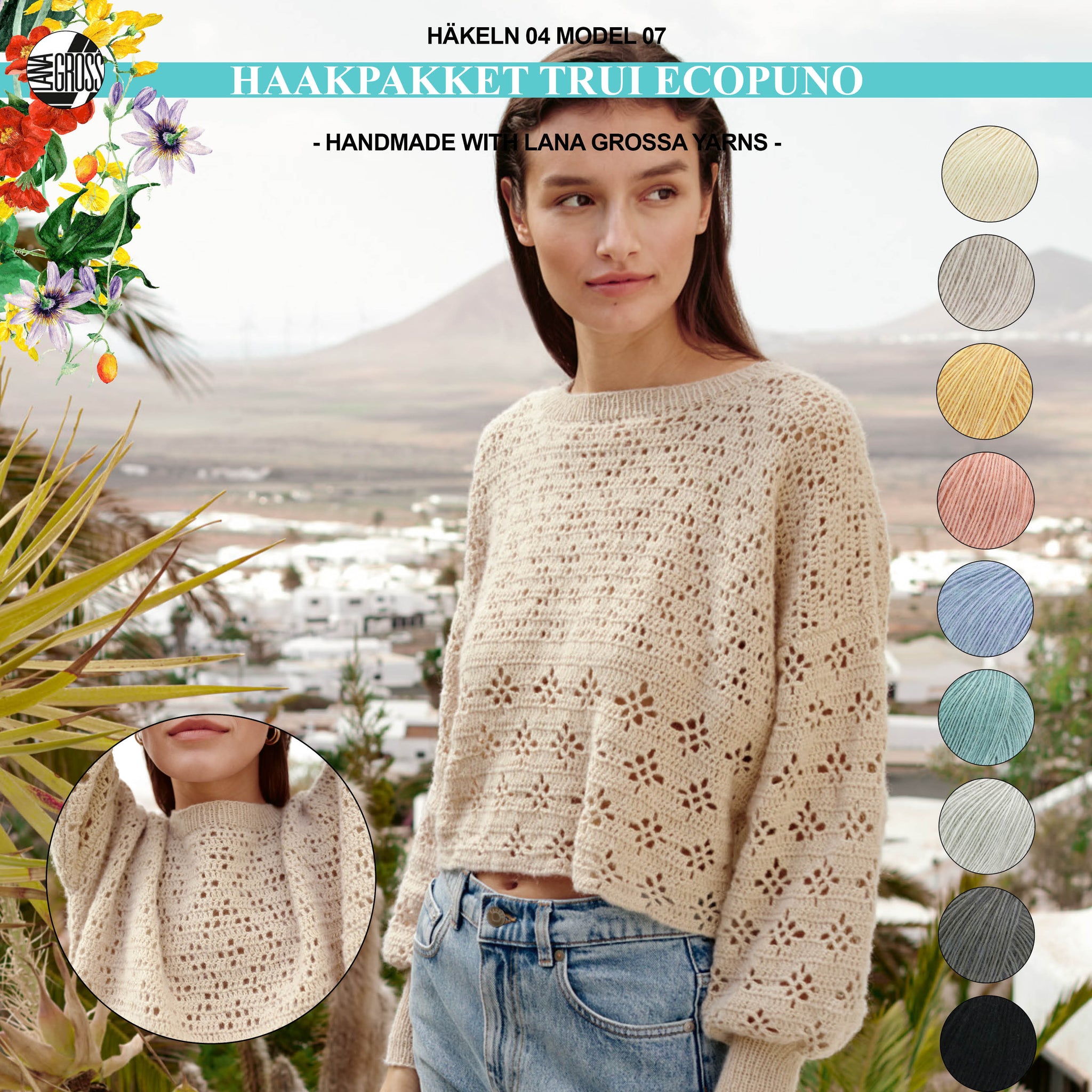 Haakpakket trui met Ecopuno garen model 7 van Häkeln 04