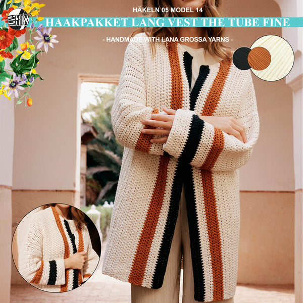 Haakpakket vest met The Tube Fine garen model 14 van Häkeln 05