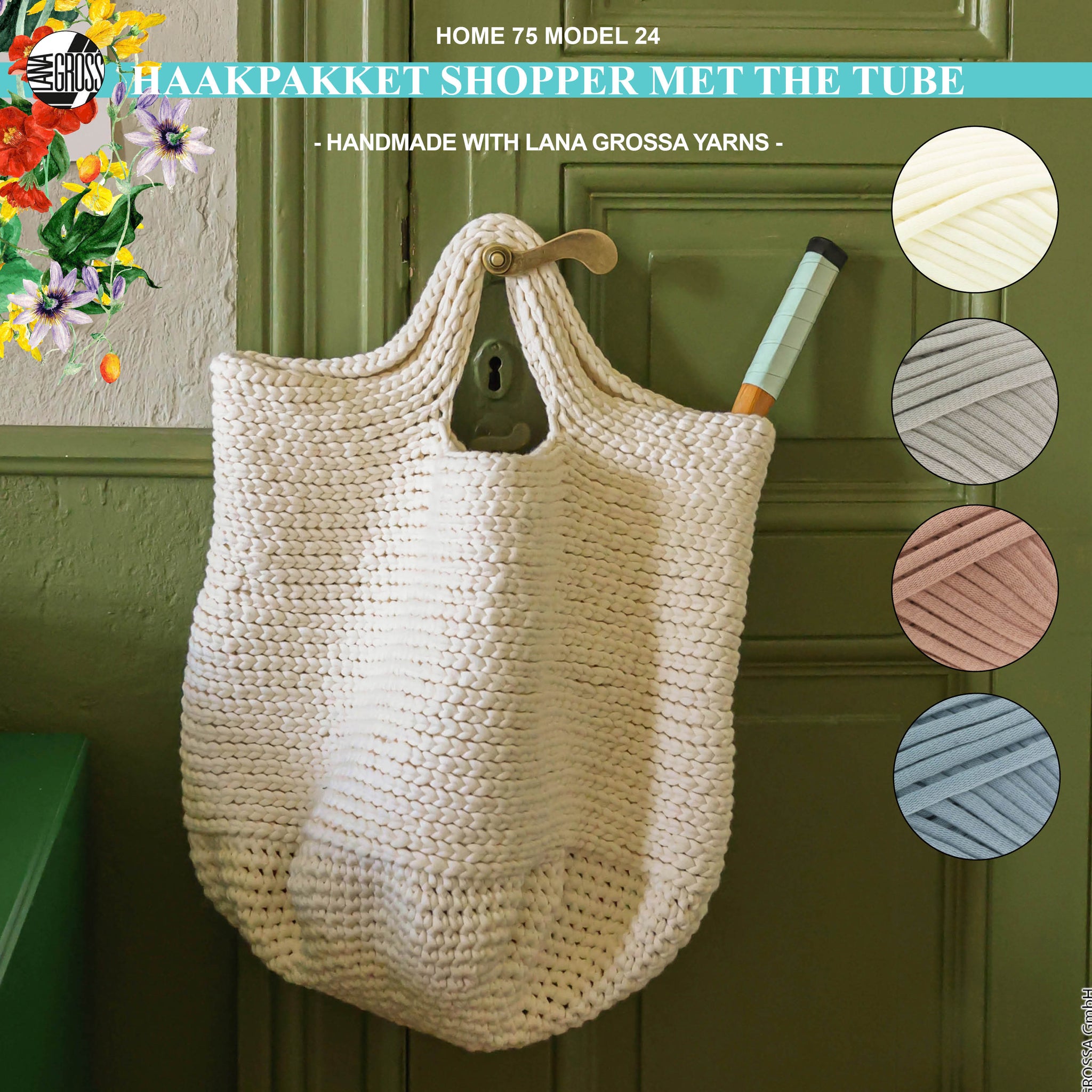 Haakpakket shopper met The Tube garen model 24 van Lana Grossa Home 75