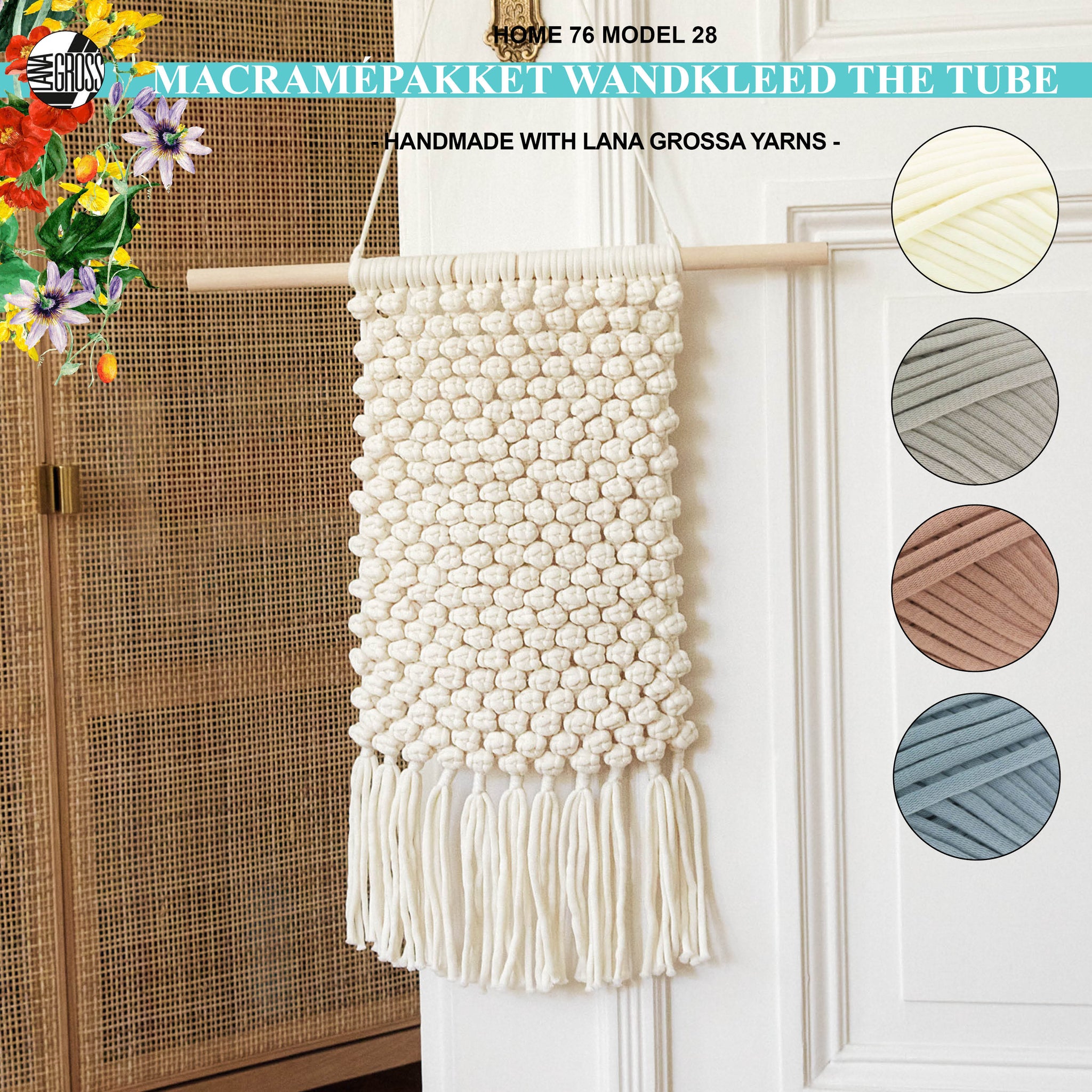 Macramépakket wandkleed met The Tube garen model 28 van Lana Grossa Home 76