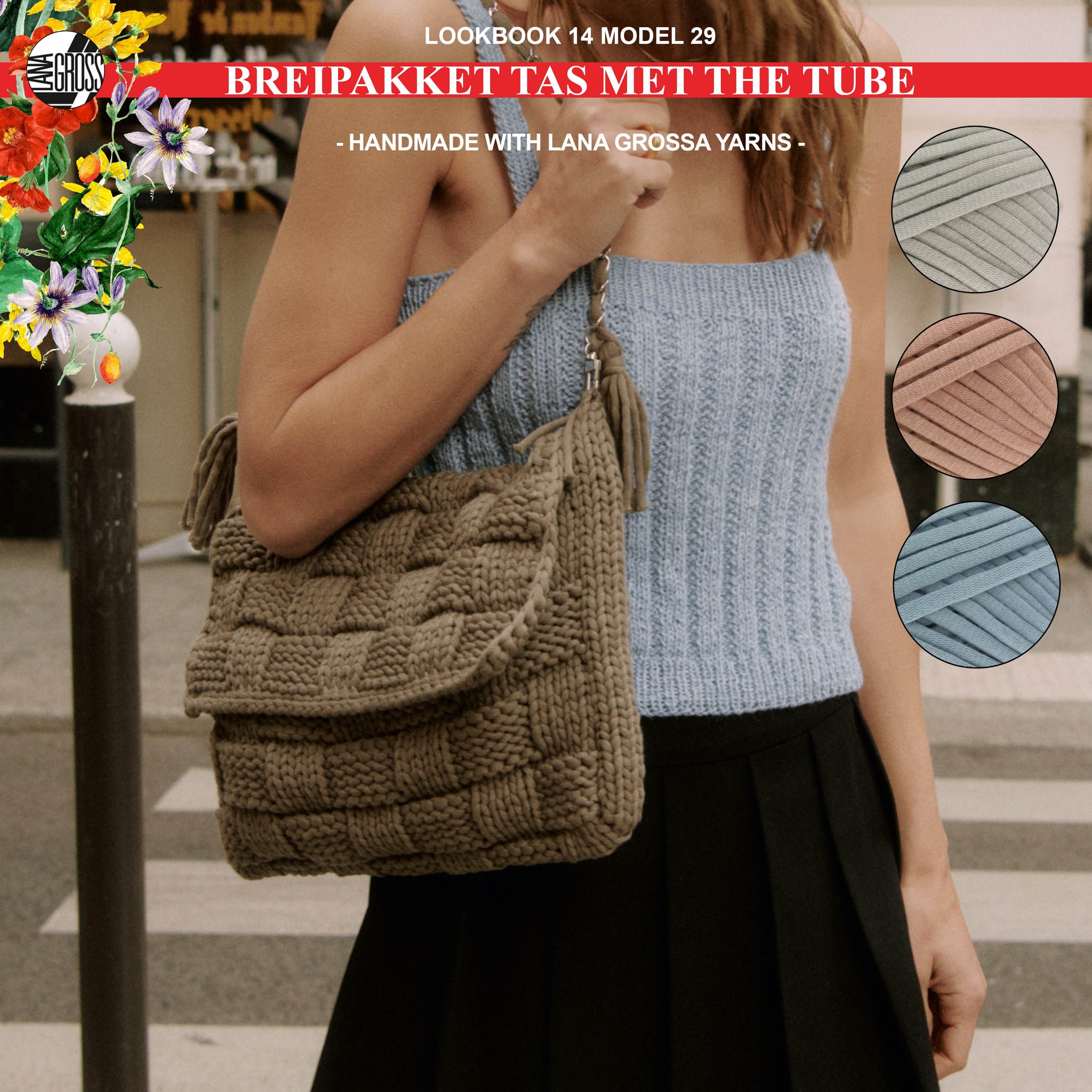 Breipakket tas met The Tube garen model 29 van Lookbook 14