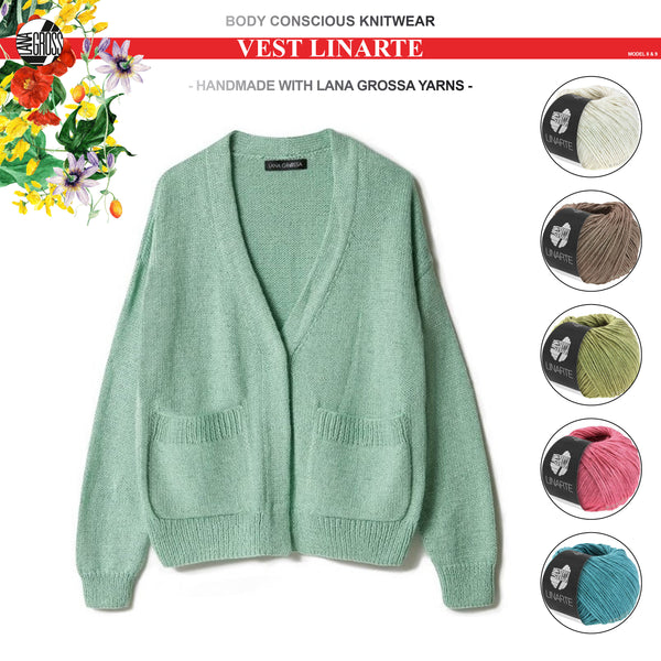 Breipakket vest met Linarte-garen model 8 van Classici nr. 24