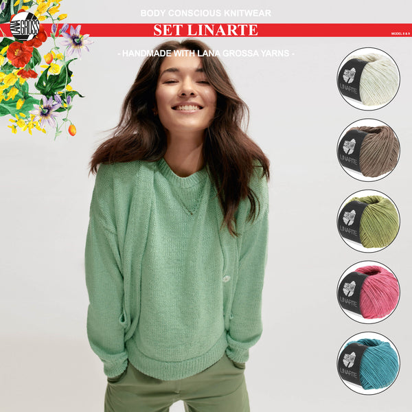 Breipakket twinset met Linarte-garen model 8 & 9 van Classici nr. 24