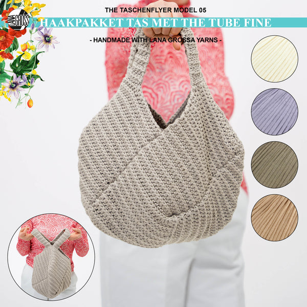 Haakpakket tas met The Tube Fine garen model 5 The Taschenflyer