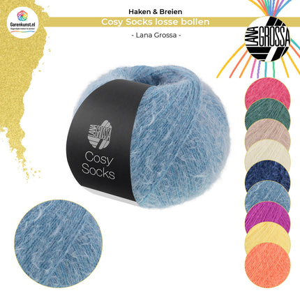 Cosy Socks garen van Lana Grossa, losse bollen in diverse kleuren bij Garenkunst.nl