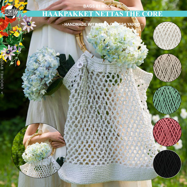 Haakpakket nettas met The Core garen model 5 van Lana Grossa Bags 01