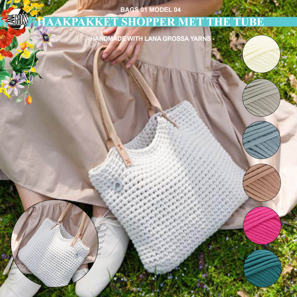Haakpakket tas met The Tube garen model 4 van Lana Grossa Bags 01