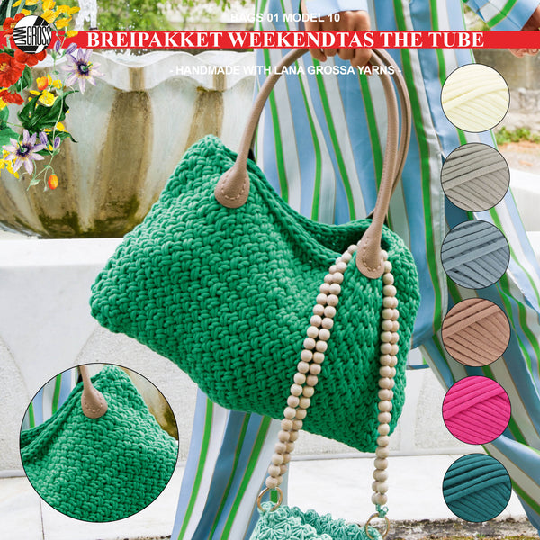 Breipakket weekendtas met The Tube garen model 10 van Lana Grossa Bags 01