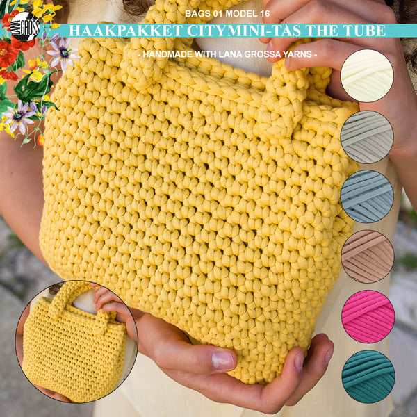Haakpakket city-mini met The Tube garen model 16 van Lana Grossa Bags 01