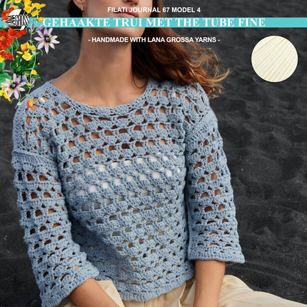 Haakpakket trui met The Tube Fine garen model 4 van Filati Journal 67
