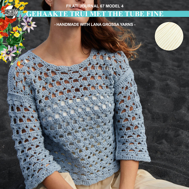 Haakpakket trui met The Tube Fine garen model 4 van Filati Journal 67