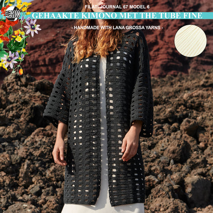 Haakpakket kimono met The Tube Fine garen model 6 van Filati Journal 67