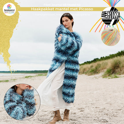 Haakpakket mantel met Picasso – Model 50 – Filati Journal 68 | Lana Grossa