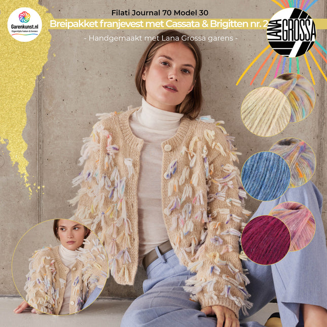 Breipakket franjevest – Model 30 – Filati Journal 70 | Lana Grossa