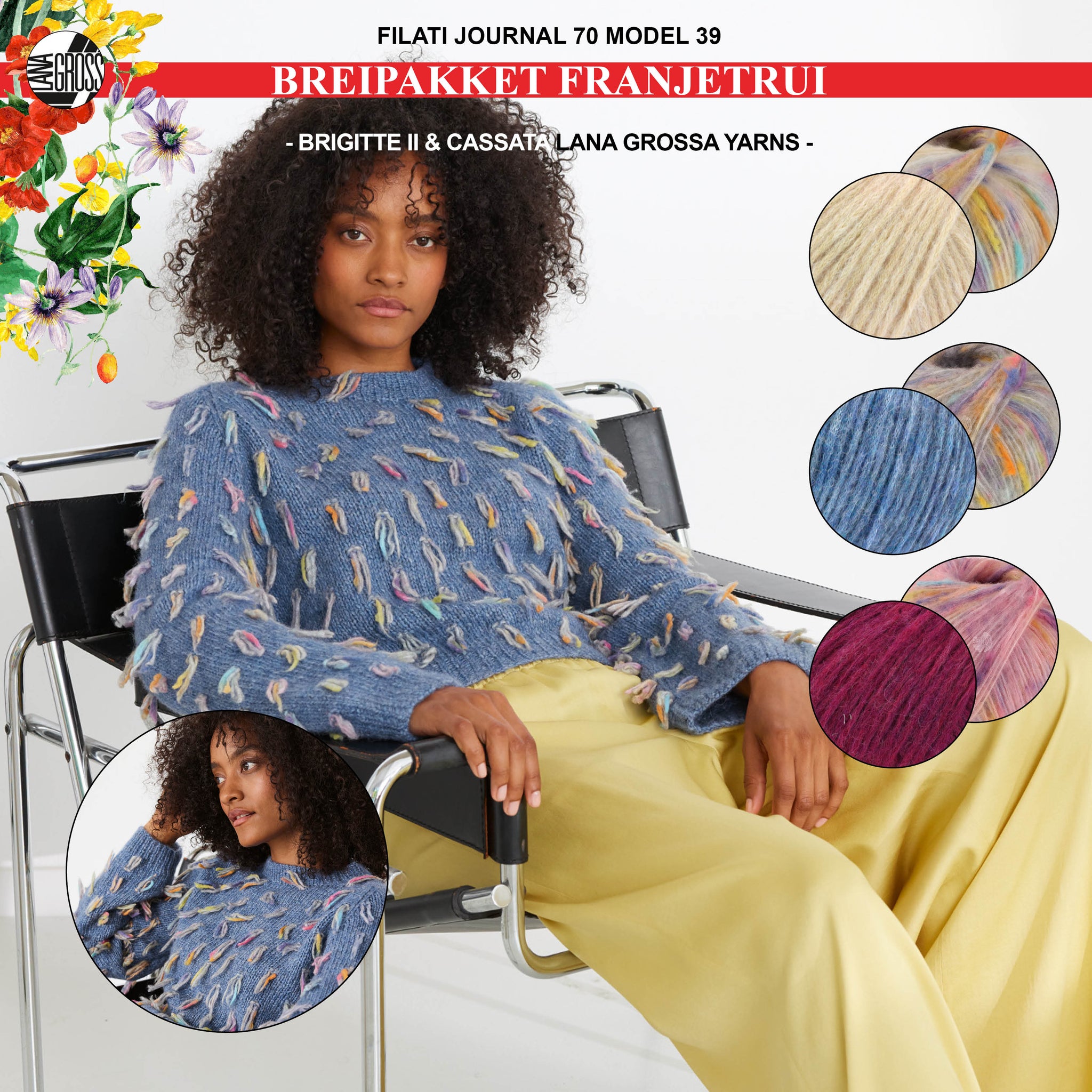 Breipakket franjetrui model 39 uit Filati Journal 70