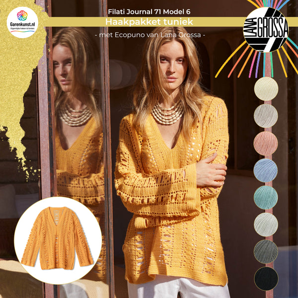 Haakpakket tuniek met Ecopuno – Model 6 – Filati Journal 71 | Lana Grossa