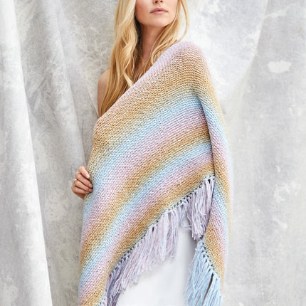Breipakket omslagdoek met Amoroso-garen model 4 van Lana Grossa Lookbook 10