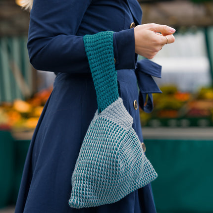 Tunisch haakpakket tas met The Tube Fine garen model 10 The Taschenflyer