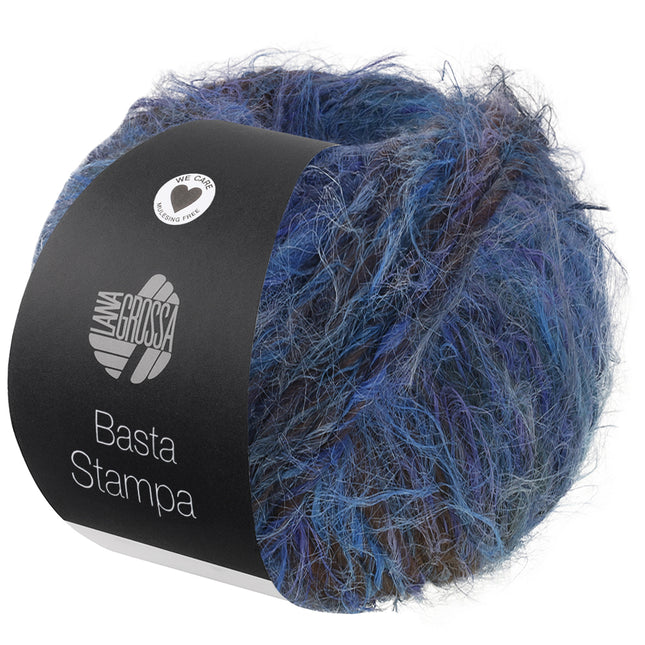 Basta Stampa harig garen kleur Oceaanmix van Lana Grossa bij Garenkunst.nl