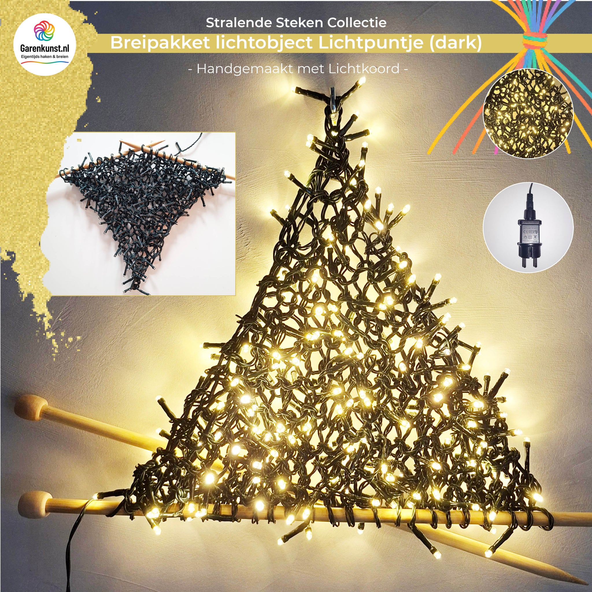 ✨ Lichtpuntje Dark – een stralend breiobject voor de feestdagen