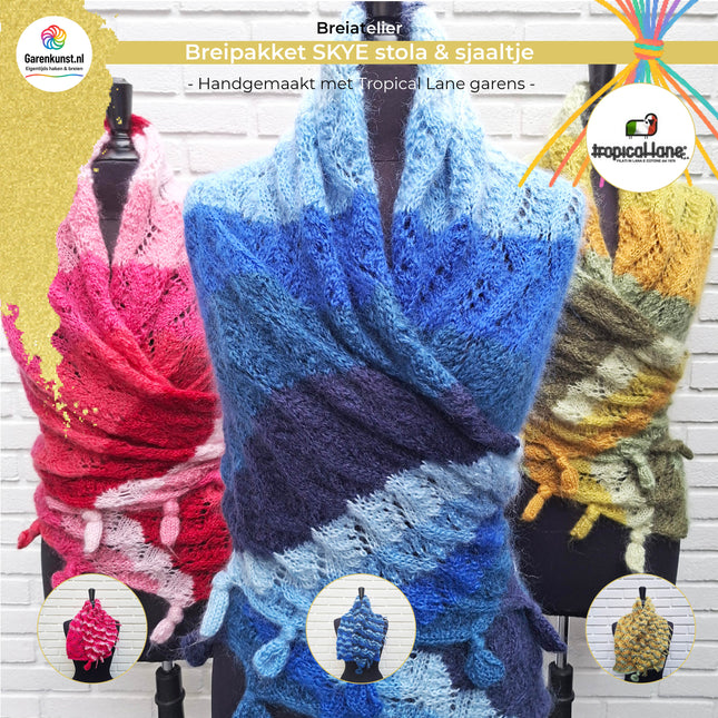 Breipakket omslagdoek en sjaaltje met Paris70 - Tropical Lane | Breiatelier