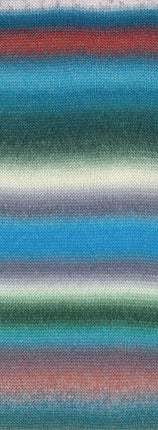 Candy zelfstrepend garen kleur Roest-turquoisemix van Lana Grossa bij Garenkunst.nl