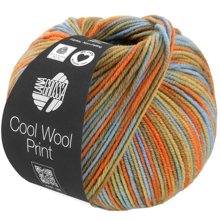 Cool Wool Print merino verloopgaren kleur oranje-blauw van Lana Grossa bij Garenkunst.nl