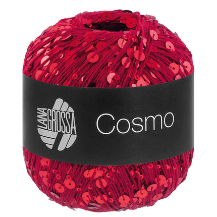 Cosmo pailletten effectgaren kleur rood van Lana Grossa bij Garenkunst.nl (016)