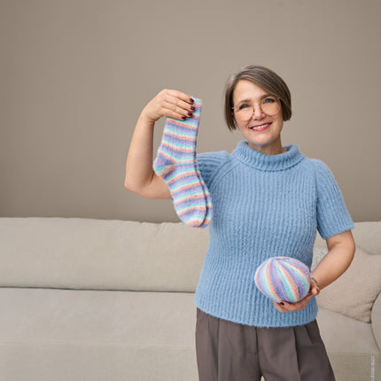 Breipakket raglantrui – Model 4 – Cosy Socks & More 01 | Lana Grossa