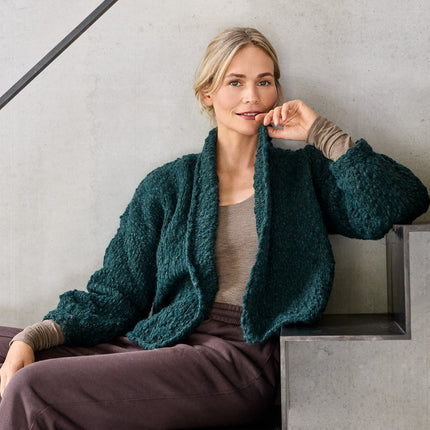 Haakpakket vest met Caramella Model 14 uit Home 78 van Lana Grossa. Een stijlvol en warm vest met een luxe uitstraling – perfect voor ontspannen momenten met een eigentijdse twist.