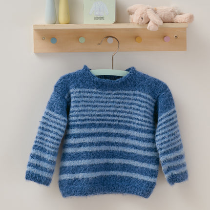 Breipakket gestreepte babytrui – Model 2 – Cosy Socks 4 Babies | Lana Grossa