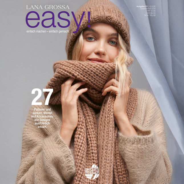 Voorkant Easy 03 magazine van Lana Grossa met 27 brei- en haakmodellen voor beginners