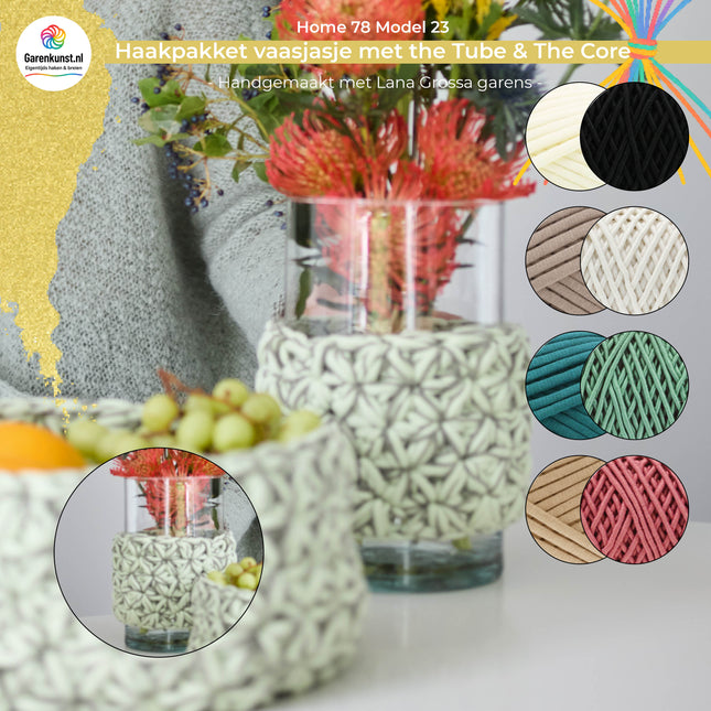 Haakpakket vaasjasje met The Core en The Tube – Model 23 – Home 78 | Lana Grossa