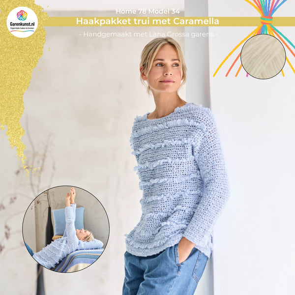 Haakpakket trui  Lana Grossa met Caramella garen model 34 uit Home 78