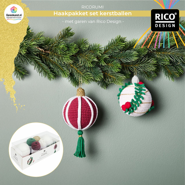 Haakpakket Set Kerstballen Goud van Ricorumi Rico Design bij Garenkunst.nl