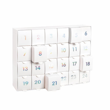 Geopende Ricorumi adventskalender met 24 genummerde vakjes