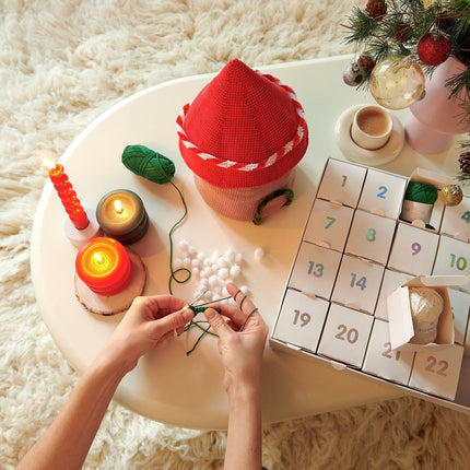 Tussenstand gehaakt peperkoekhuisje tijdens het haken, Ricorumi adventskalender