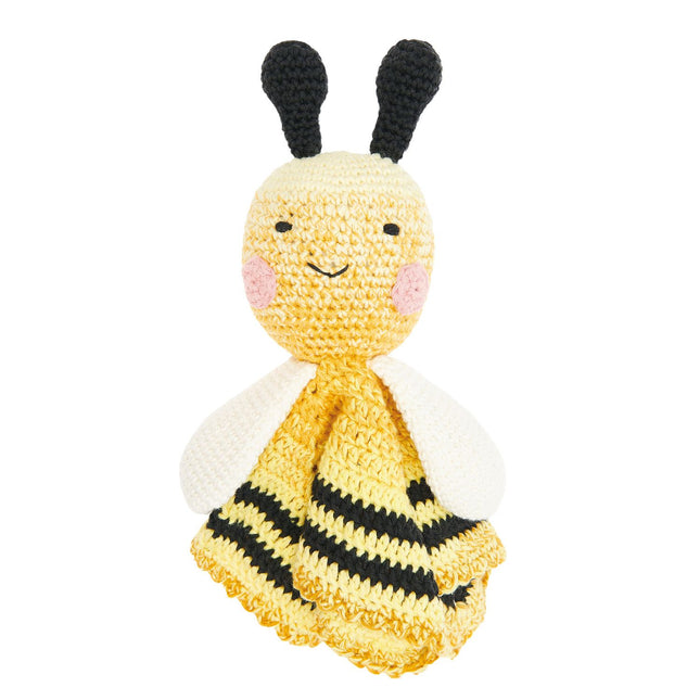 Gehaakt knuffeldoekje Bij Ricorumi Baby Blankies, geel met zwarte strepen