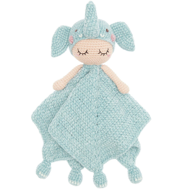 Gehaakt knuffeldoekje olifant Ricorumi Baby Blankies, mintgroen