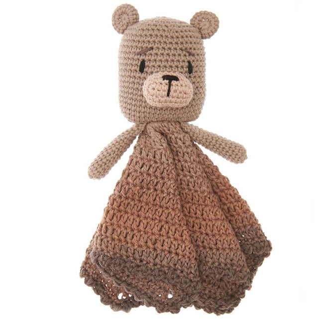 Gehaakt knuffeldoekje Teddybeer Ricorumi Baby Blankies, bruin met beige kop