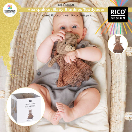 Haakpakket Baby Blankies Teddybeer van Ricorumi Rico Design bij Garenkunst.nl