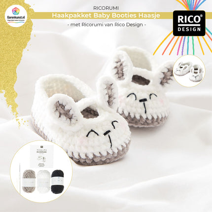 Haakpakket Baby Booties Haasje van Ricorumi Rico Design bij Garenkunst.nl