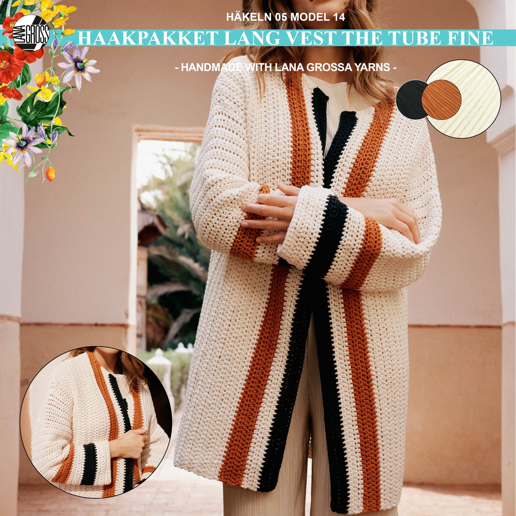 Haakpakket vest met The Tube Fine garen model 14 van Häkeln 05