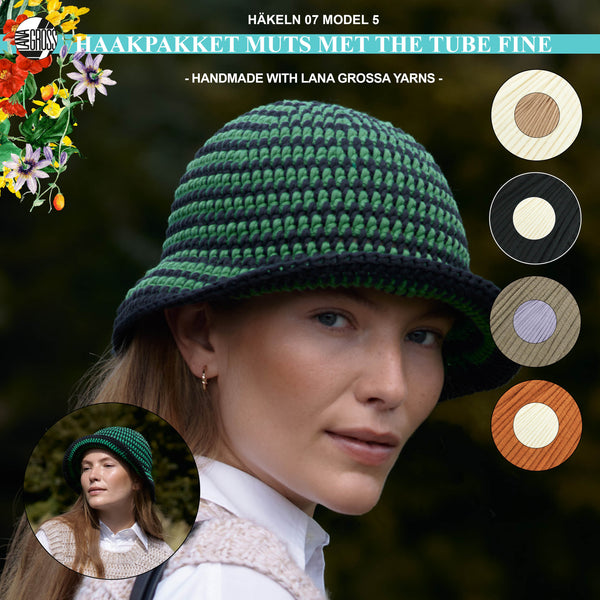 haakpakket hoed met tube fine garen