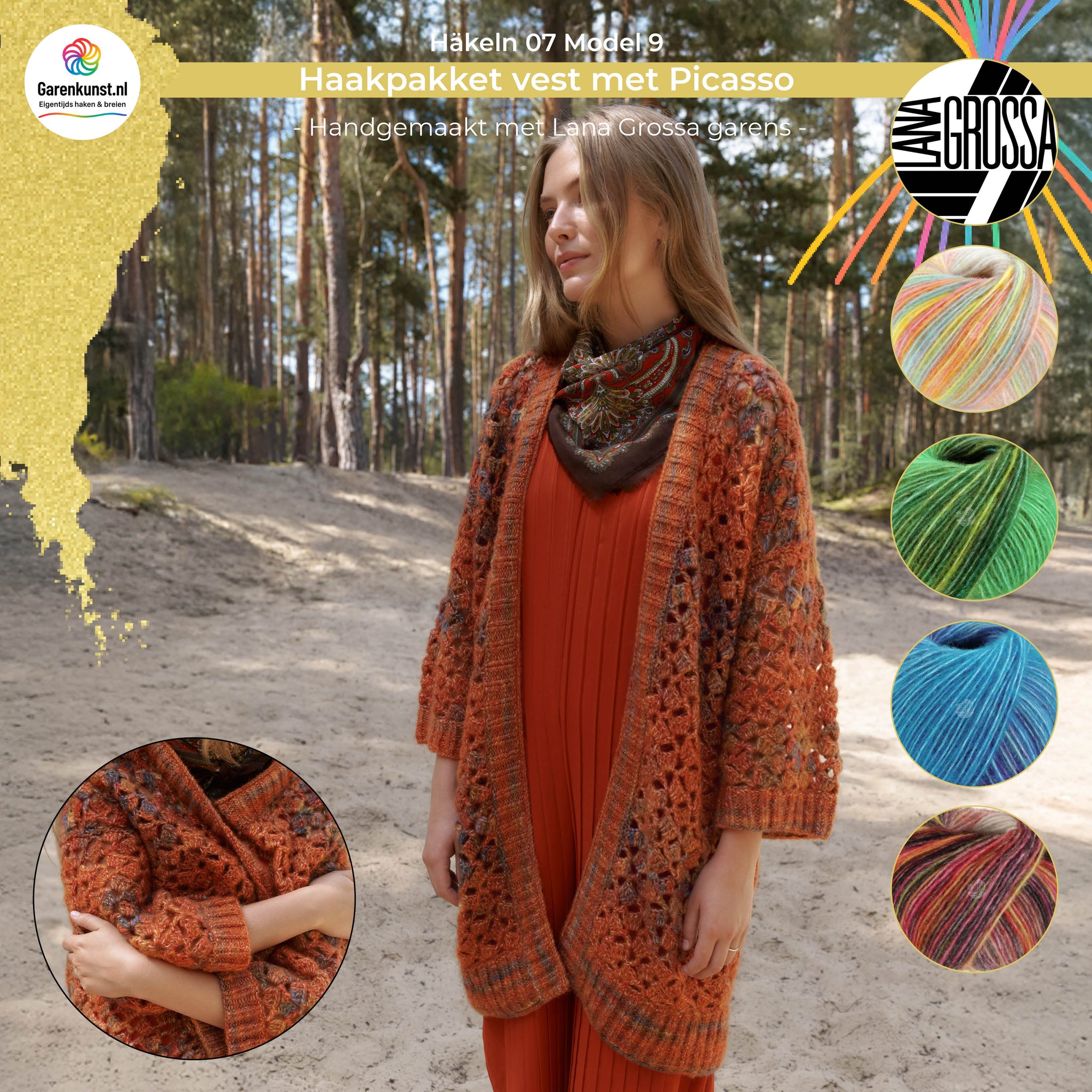 Haakpakket vest met Picasso garen model 9 uit Häkeln 07