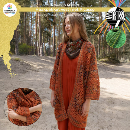 Haakpakket vest met Picasso – Model 9 – Häkeln 07 | Lana Grossa
