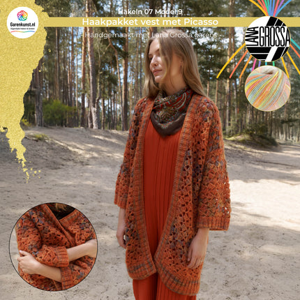Haakpakket vest met Picasso – Model 9 – Häkeln 07 | Lana Grossa