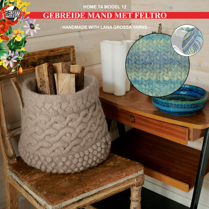 Breipakket mand met Feltro-garen model 12 van Home nr. 74