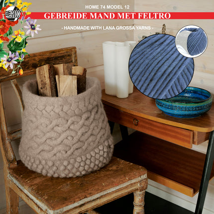 Breipakket mand met Feltro-garen model 12 van Home nr. 74